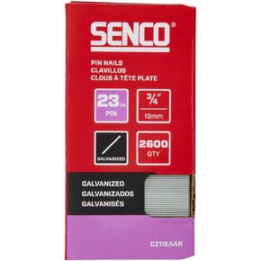 SENCO CZ11EAAR 3/4" 23 Gauge Pin Nails, Galvanized Finish 2,600 Count Pack