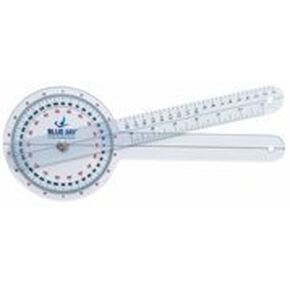 Blue Jay an Elite Healthcare Brand Take a Range Check Clear Plastic Goniometer - 360 Degree Occupational Therapy - Body Measuring Tape Goniometer Protractor - 12 inch Physical Therapy Aids