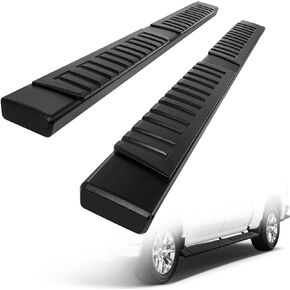 لوحات تشغيل SCITOO مقاس 6 بوصات Nerf Bar مناسبة لـ 2019-2024 لسيارة شيفروليه سيلفرادو 1500 Crew Cab، 2019-2024 لسيارة GMC Sierra 1500 Crew Cab، زلاجات صخرية جانبية من سبائك الألومنيوم باللون الأسود (باستثناء 2019 1500 LD)