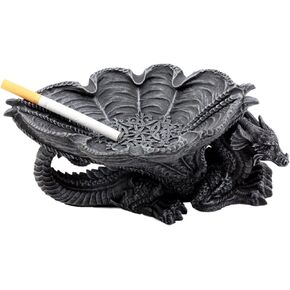 Ebros Gift Medieval Fantasy Large Crouching Dragon Cigarette Ashtray Or Jewelry Dish With Celtic Knotwork Figurine 8.25"L Dungeons And Dragons Medieval Renaissance Fantasy Decor Statue