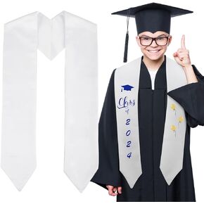 2024 Sublimation Graduation Stole Sash Blank Plain Graduation Sash Unisex Adult Graduation Party Stole