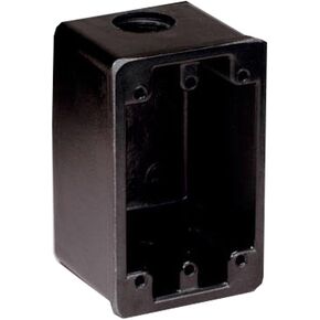 Marinco 6080 Marine FD Box for 15, 20, and 30-Amp Receptacles, and 7420CR Covers (Two 3/4" Knockout Holes, Black)