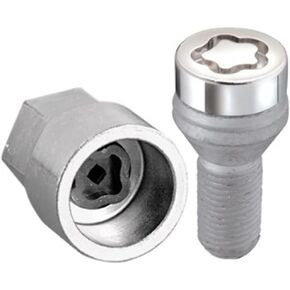 MCGARD 27226 Chrome Bolt Style Cone Seat Wheel Locks (M14 x 1.25 Thread Size) - Set of 4, Chrome & Grey, Size: Set of 4 Locks and 1 Key