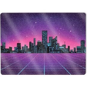 MightySkins Glossy Glitter Skin Compatible with Microsoft Surface Laptop 5 13.5" Full Wrap Kit - Synthwave City | Protective, Durable High-Gloss Glitter Finish | Easy to Apply | Made in The USA