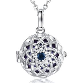 AEONSLOVE Harmony Ball Necklace Flower of Life Angel Chime Caller Necklace, Balls 20MM Llamador De Angeles Bola Necklace Pregnancy Gifts - 30 & 45 Chains
