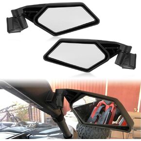 PSLER Maverick X3 UTV Side Rear View Racing Mirrors Adjustment Break-away Fit for Maverick X3 Max XRS XDS Turbo R RR 2017 2018 2019 2020 2021 2022 2023 Accessories