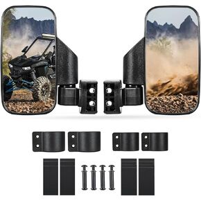 UTV Side Mirrors for 1.75"-2"Inch Roll Bar, Easy-Adjustable 2023 New UTV Side View Mirrors, Compatible With the Full Range of Polaris RZR, Kawasaki Mule Teryx, Honda Pioneer SXS, Yamaha Rhino YXZ