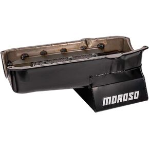 وعاء زيت Moroso 20206 مقاس 8.25 بوصة لمحركات تشيفي ذات الكتلة الصغيرة مع عصا قياس من جانب الركاب