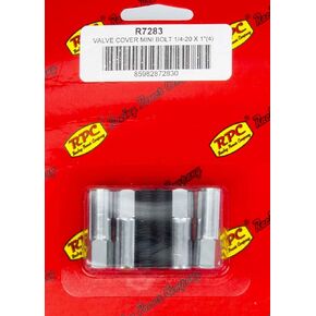 Company R7283 1-3/8" x 1/4-20" Thread Chrome Mini Bolt Valve Cover, (Pack of 4)