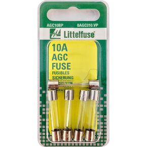 منصهرات خرطوشة الجسم الزجاجية من سلسلة AGC من Littelfuse AGC10BP - عبوة من 5 قطع in Kuwait