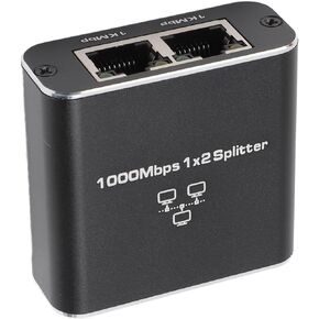 1 to 2 Gigabit Ethernet Splitter, 1000Mbps RJ45 Network Adapter, Type C Interface Dual Expand Network Ports, LAN Internet Splitter, Simultaneous Connection of Multiple Devices
