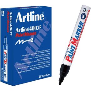 artline PAiNT MARKER, for indoor, outdoor and industrial use 2.3 mm Writing Width, Black, 12 Pack (EK-400)