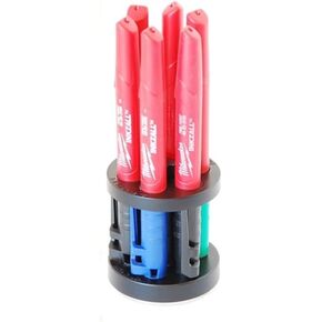 Magnetic Base Black Marker Holder for Milwaukee InkZall Markers, 2 piece push button design for cap locking security