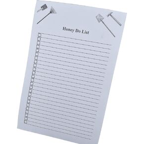 Honey Do List Pad - Household Chore List Notepad - (75 sheets, 5.5" X 8.5") Tools, paint brush, rake, and shovel