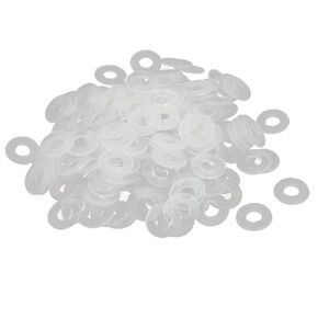 uxcell Plastic Flat Washers 11mm OD 5mm ID 1mm Thickness Sealing Gasket for Faucet Pipe Water Hose, White, Pack of 200