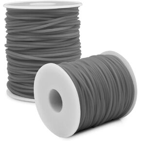 Rubber String for Bracelet Making - JeogYong 2 Rolls Rubber Tubing Tube Rubber Cord 2mm 55 Yards with 1mm Hole, Hollow Pipe Bracelet String for Jewelry Making (White)