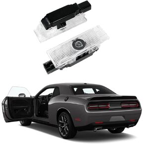 2PCS Fadeless Car Door Lights Logo Compatible with Challenger Accessories, Ghost Shadow Welcome Puddle Projection Light for SRT SXT GT Scat Pack RT