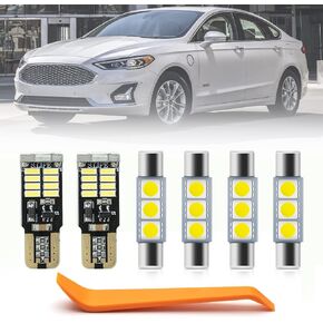 7pcs LED Interior Lights Bulb Kit for Ford Fusion 2013 2014 2015 2016 2017 2018 2019 2020 Vanity Mirror Trunk Cargo License Plate Lights Interior LED Light Bulbs + Install Tool