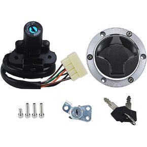 WOWTK Ignition Switch Gas Cap seat Lock and Key fits for Kawasaki EX250 Ninja 250 2008-2014,EX300 Ninja 300 2013-2017,ER250 300 Z250 Z300 2013-2016,Z250SL