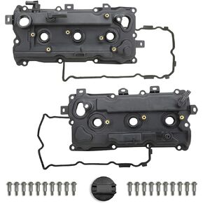 MITZONE Engine Valve Cover Kit Left & Right with Gasket & Bolts Compatible with 2009-2014 Nissan Murano Quest 3.5L Replace# 13264-JP01A 13264-JP01B