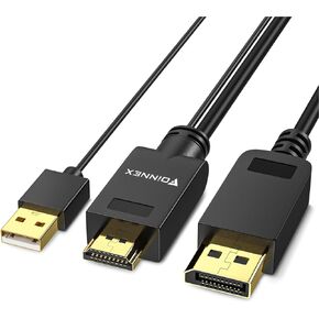 محول FOINNEX HDMI إلى DisplayPort، وليس HDMI ثنائي الاتجاه لمنفذ العرض، فقط من مخرج HDMI إلى مدخل DP 4K@60 هرتز HDMI ذكر إلى محول أنثى لمنفذ العرض للكمبيوتر، والشاشة، وPS4، وXbox، وNS in Kuwait