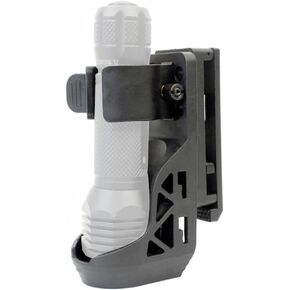 Tactical Flashlight Holster,Flashlight Holster for Belt, Flashlight Holder with Lever Side Lock System Rotatable Torch Holder Fit for 1"-1.55" Dia. Flashlight
