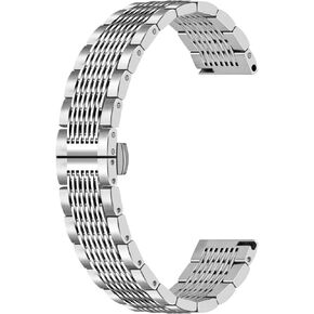 20mm 22mm Mesh Stainless Steel Watch Band 316L Metal Quick Release Watch Strap for Men Women Black Silver Business Replacement Band with Deployment Butterfly Clasp
