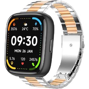 Compatible with Faweio Smartwatch Bands,Lamshaw 22mm Stainless Steel Metal Replacement Straps Compatible for Faweio IDW13/IDW16/IDW17/IDW19/IDW26/IDW21 Smartwatch