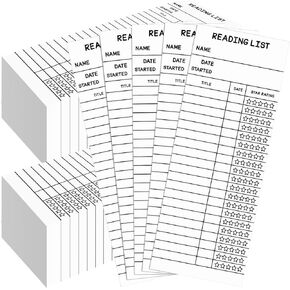 100 PCS Reading List Bookmark, 3 x 8-inch Personal Libraries Cards, Reading Log Bookmark for Gifts and Literary Supplies for Reading Enthusiasts