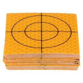 30pcs Survey Reflector Sheets 60x60mm Self-adhesive Reflective Tape Survey Target Mark for Total Stations, Yellow