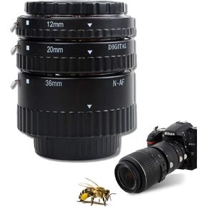 Meike Auto Focus Macro Extension Tube Set Metal Mount 12mm 20mm 36mm for Nikon AF AF-S DX FX SLR Cameras
