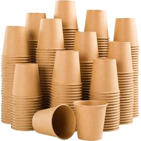 300 Pack 3 oz Paper Cups, Disposable Kraft Bathroom Cups 3 Ounce, Small Mouthwash Cups, Hot/Cold Beverage Cups for Home, Kitchen, Party