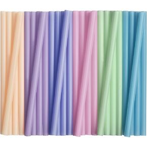 ALINK Jumbo Plastic Boba Straws, 1/2" Extra Wide Disposable Smoothie Straws, Large Straws for Bubble Tea, Milkshakes, Tapioca Pearls, Pack of 50