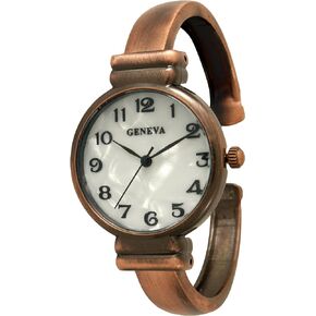 Geneva Metal Bangle Watch Classic Easy Read (Copper)