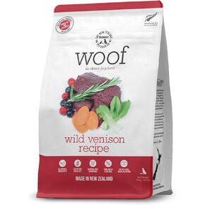 Woof - Air Dried Dog Food, Dog Food Toppers for Dry Food, High Protein, Natural Dog Food, Limited Ingredient Recipe Dry Dog Food, Wild Venison, 26.5 oz