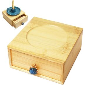 DIKOO Wooden Box for Store Palo Santo Incense Sticks, Storage Drawer Box for Store Smudging Sticks, Incense Cones, Sage Bundles (Bamboo, 6inch and 6inch)