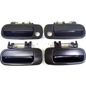 PT Auto Warehouse TO-3176S-QP - Outside Exterior Outer Door Handle, Smooth Black - Front Left/Right, Rear Left/Right