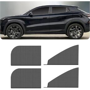 4 PCS Car Front and Rear Side Window Sunshades, 26.3" x 27.5" + 21.2" x 31.1" Mesh Ventilated Privacy Protector, Windows Lifting Anti-dust and Interference Cover, Universal for SUVs (Black)