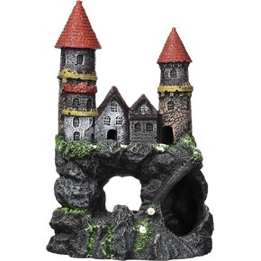 Penn-Plax Age-of-Magic Enchanted Castle Aquarium Decoration – Safe for Freshwater and Saltwater Fish Tanks – Medium