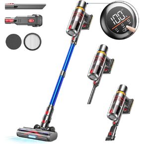 Cordless Vacuum Cleaner, 500W/40Kpa Strong Suction Vacuum Cleaners for Home, Up to 55 Mins Runtime Stick Vacuum with LED Display, Anti-Tangle Lightweight Vacuum for Pet Hair/Hardwood Floor/Carpet
