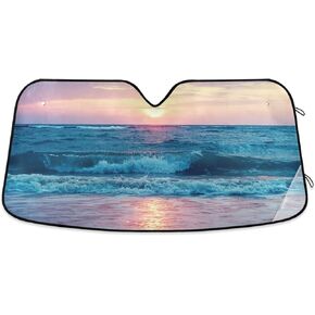 xigua Mexican Serape Blanket Stripes Car Windshield Sun Shade Automotive Sunvisor Protector Foldable for SUV Truck Front Window