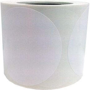 White Color Coding Labels for Organizing Inventory 4 Inch Round Circle Dots 500 Total Adhesive Stickers On A Roll