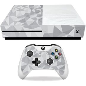 MightySkins Skin Compatible with Microsoft Xbox One S - Gray Polygon | Protective, Durable, and Unique Vinyl Decal wrap Cover | Easy to Apply, Remove, and Change Styles | Made in The USA