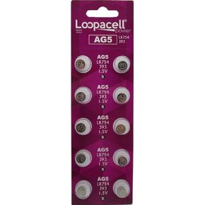 (20) AG5 393 LR754 SR754 خلية زر البطارية القلوية من LOOPACELL