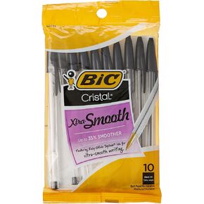 BIC Cristal Stic Medium Ball Pen, Black 10 ea (Pack of 2)