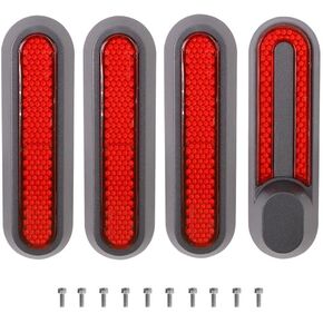 spier Set of 4 Scooter Replacement Parts Scooter Side Covers with Rear Reflector Made of Plastic, Reflective Rear Wheel Covers Compatible with Xiaomi M365 /Pro/Pro 2/1S/Scooter 3 Electric Scooter