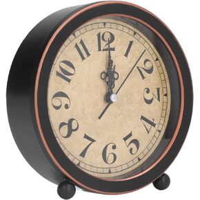 Zerodis Desk Clock, European Fashion Personality Retro Clock Bedside Clock Living Room Decoration Alarm Clock for Bedroom