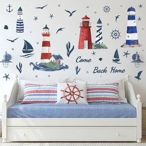 Pirate Ship Wall Stickers, Removable Self-Adhesive Wall Stickers, Peel and Stick Wall Decals DIY Vinyl Wall Stickers for Boys Bedroom Nursery Living Room Home Wall Art Decor
