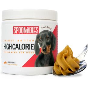 Dog Peanut Butter - Appetite Booster with Multivitamins for Dogs - Energy Supplement for High Energy Dog Activities - Dog Food Toppers for Picky Eaters - High Calorie (8.46oz)