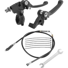 VARGTR Folding Clutch Brake Lever with Clutch Cable,Car Accessories 7/8" Handlebar Clutch Lever Replacement for 110cc 125cc 140cc 150cc Tao Tao DB17 Apollo RFZ DBX15 X18 X19 Dirt Pit Bikes (Black)